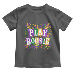 Funny Play Boosie Mardi Gras Toddler T Shirt Fat Tuesday Carnival Fleur De Lis Music TS11 Dark Heather Print Your Wear
