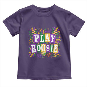 Funny Play Boosie Mardi Gras Toddler T Shirt Fat Tuesday Carnival Fleur De Lis Music TS11 Purple Print Your Wear