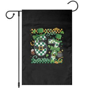 67 St Patricks Day Garden Flag Funny Six Seven Meme Lucky Shamrock TS11 Black Print Your Wear