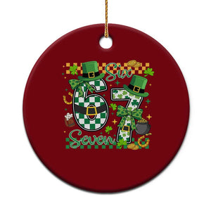 67 St Patricks Day Ceramic Ornament Funny Six Seven Meme Lucky Shamrock TS11 1pc Red Print Your Wear