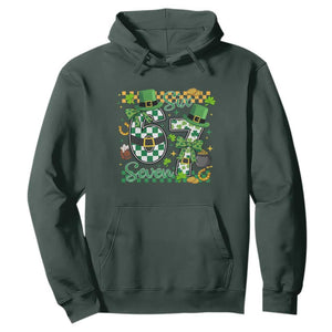 67 St Patricks Day Hoodie Funny Six Seven Meme Lucky Shamrock TS11 Dark Forest Green Print Your Wear