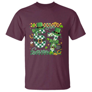 67 St Patricks Day T Shirt Funny Six Seven Meme Lucky Shamrock TS11 Maroon Print Your Wear