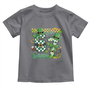 67 St Patricks Day Toddler T Shirt Funny Six Seven Meme Lucky Shamrock TS11 Charcoal Print Your Wear