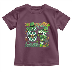 67 St Patricks Day Toddler T Shirt Funny Six Seven Meme Lucky Shamrock TS11 Maroon Print Your Wear
