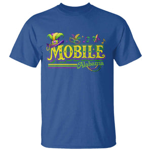 Mardi Gras Mobile Alabama AL Carnival Beads T Shirt TS11 Royal Blue Print Your Wear
