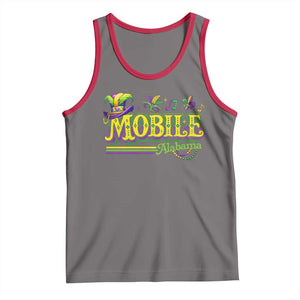 Mardi Gras Mobile Alabama AL Carnival Beads Tank Top TS11 Deep Heather Red Print Your Wear