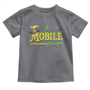 Mardi Gras Mobile Alabama AL Carnival Beads Toddler T Shirt TS11 Charcoal Print Your Wear