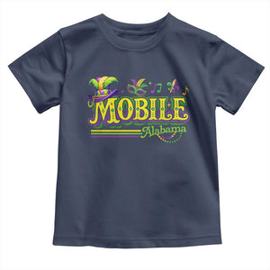 Mardi Gras Mobile Alabama AL Carnival Beads Toddler T Shirt TS11 Navy Print Your Wear