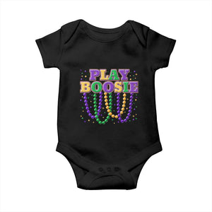 Funny Play Boosie Mardi Gras Baby Onesie Beads Fat Tuesday Carnival TS11 Black Print Your Wear