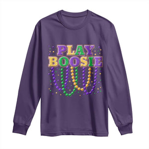 Funny Play Boosie Mardi Gras Long Sleeve Shirt Beads Fat Tuesday Carnival TS11 Purple Print Your Wear