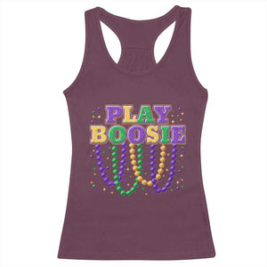 Funny Play Boosie Mardi Gras Racerback Tank Top Beads Fat Tuesday Carnival TS11 Maroon Print Your Wear