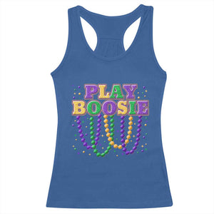 Funny Play Boosie Mardi Gras Racerback Tank Top Beads Fat Tuesday Carnival TS11 Royal Blue Print Your Wear