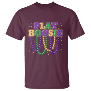 Funny Play Boosie Mardi Gras T Shirt Beads Fat Tuesday Carnival TS11 Maroon Print Your Wear