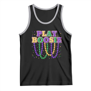 Funny Play Boosie Mardi Gras Tank Top Beads Fat Tuesday Carnival TS11 Black Athletic Heather Print Your Wear