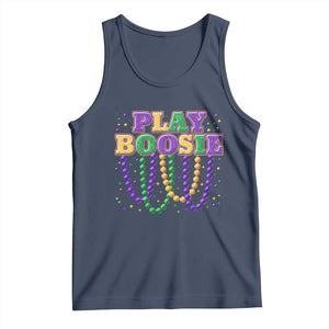 Funny Play Boosie Mardi Gras Tank Top Beads Fat Tuesday Carnival TS11 Navy Print Your Wear