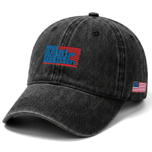 When Injustice Becomes Law Resistance Becomes Duty Washed Cotton Baseball Cap Thomas Jefferson Quotes TS11 Print Your Wear