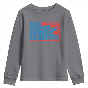 When Injustice Becomes Law Resistance Becomes Duty Youth Sweatshirt Thomas Jefferson Quotes TS11 Charcoal Print Your Wear