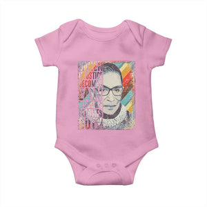 When Injustice Becomes Law Resistance Becomes Duty Baby Onesie RBG Quote TS11 Light Pink Print Your Wear