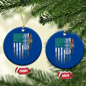 Irish Pride Ceramic Ornament American Flag Celtic Cross Shamrock St Patrick's Day TS11 1pc Blue Print Your Wear