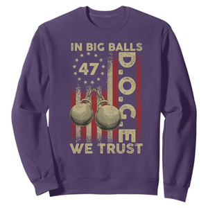 DOGE In Big Balls We Trust 2025 Sweatshirt Vintage Betsy Ross Flag TS11 Purple Print Your Wear