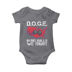 DOGE In Big Balls We Trust 2025 Baby Onesie Vintage American Map TS11 Charcoal Print Your Wear