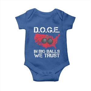 DOGE In Big Balls We Trust 2025 Baby Onesie Vintage American Map TS11 Royal Blue Print Your Wear