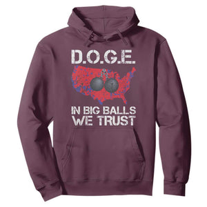 DOGE In Big Balls We Trust 2025 Hoodie Vintage American Map TS11 Maroon Print Your Wear