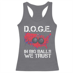DOGE In Big Balls We Trust 2025 Racerback Tank Top Vintage American Map TS11 Charcoal Print Your Wear