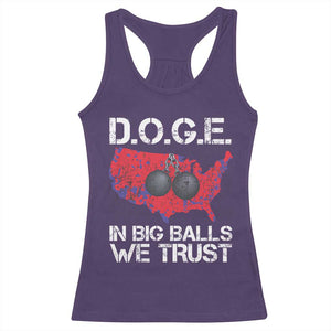 DOGE In Big Balls We Trust 2025 Racerback Tank Top Vintage American Map TS11 Purple Print Your Wear
