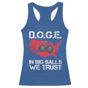 DOGE In Big Balls We Trust 2025 Racerback Tank Top Vintage American Map TS11 Royal Blue Print Your Wear