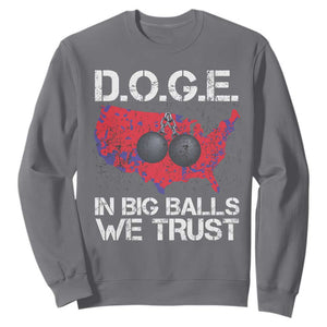 DOGE In Big Balls We Trust 2025 Sweatshirt Vintage American Map TS11 Charcoal Print Your Wear