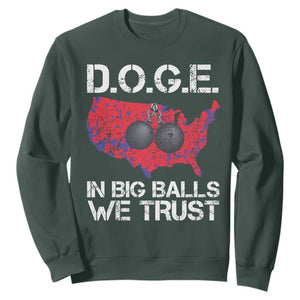 DOGE In Big Balls We Trust 2025 Sweatshirt Vintage American Map TS11 Dark Forest Green Print Your Wear