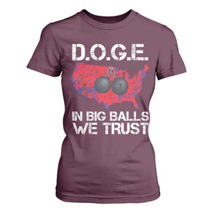 DOGE In Big Balls We Trust 2025 T Shirt For Women Vintage American Map TS11 Maroon Print Your Wear
