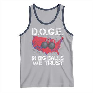 DOGE In Big Balls We Trust 2025 Tank Top Vintage American Map TS11 Athletic Heather Navy Print Your Wear