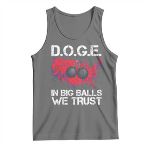 DOGE In Big Balls We Trust 2025 Tank Top Vintage American Map TS11 Black Heather Print Your Wear