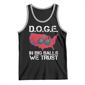 DOGE In Big Balls We Trust 2025 Tank Top Vintage American Map TS11 Black Athletic Heather Print Your Wear