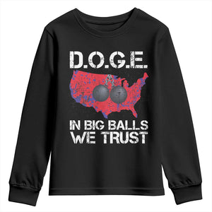 DOGE In Big Balls We Trust 2025 Youth Sweatshirt Vintage American Map TS11 Black Print Your Wear