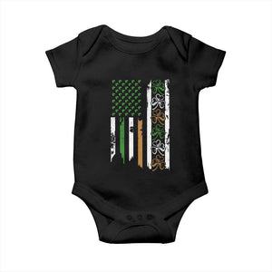 Funny Irish American Vintage Shamrock Flag Baby Onesie TS11 Black Print Your Wear