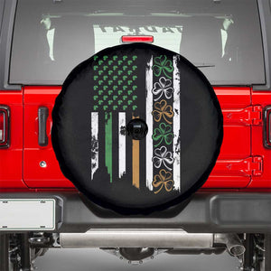 Funny Irish American Vintage Shamrock Flag Spare Tire Cover TS11 Black Print Your Wear
