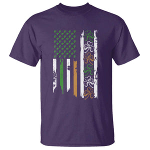 Funny Irish American Vintage Shamrock Flag T Shirt TS11 Purple Print Your Wear