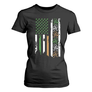 Funny Irish American Vintage Shamrock Flag T Shirt For Women TS11 Black Print Your Wear