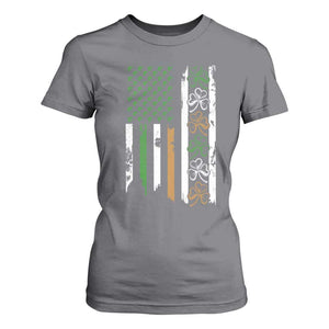 Funny Irish American Vintage Shamrock Flag T Shirt For Women TS11 Charcoal Print Your Wear