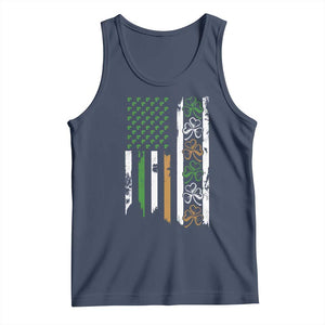 Funny Irish American Vintage Shamrock Flag Tank Top TS11 Navy Print Your Wear