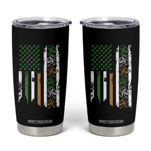 Funny Irish American Vintage Shamrock Flag Tumbler Cup TS11 Black Print Your Wear