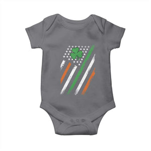 Funny Irish American Flag Shamrock Baby Onesie TS11 Charcoal Print Your Wear