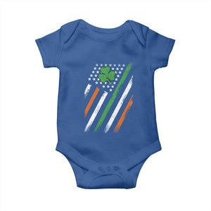 Funny Irish American Flag Shamrock Baby Onesie TS11 Royal Blue Print Your Wear