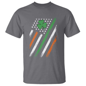 Funny Irish American Flag Shamrock T Shirt TS11 Charcoal Print Your Wear