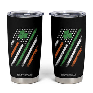 Funny Irish American Flag Shamrock Tumbler Cup TS11 Black Print Your Wear