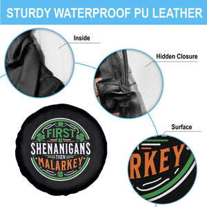 Funny First Shenanigans Then Malarkey Spare Tire Cover Irish Shamrock St Patrick's Day TS11 Print Your Wear