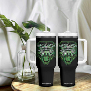 Funny Irish Pride Tumbler With Handle Some People Spend Their Whole Lives Trying To Be Awesome Others Are Born Irish TS11 Print Your Wear